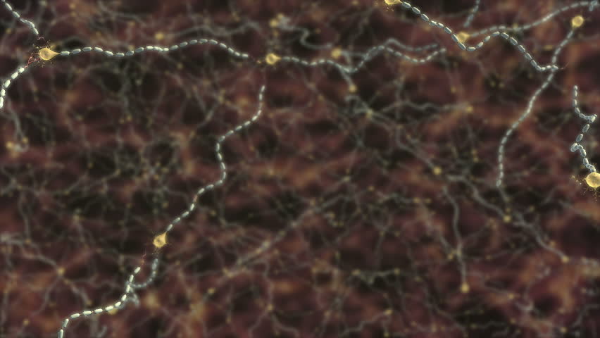 Video of damage to myelin sheath caused by multiple sclerosis, close up of inflammation on one neuron and action potential disruption of conduction due to the scarring