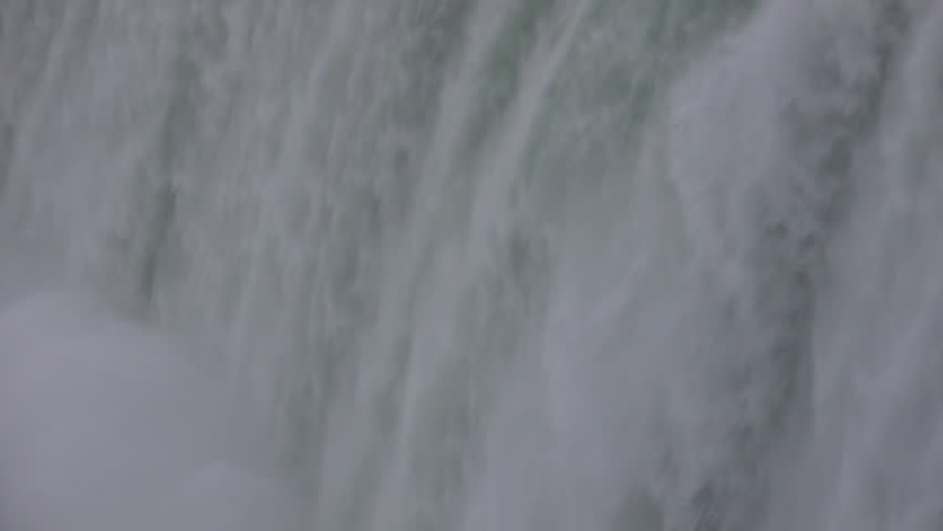 A closeup shot of the water's edge at Niagara Falls. (High Definition)