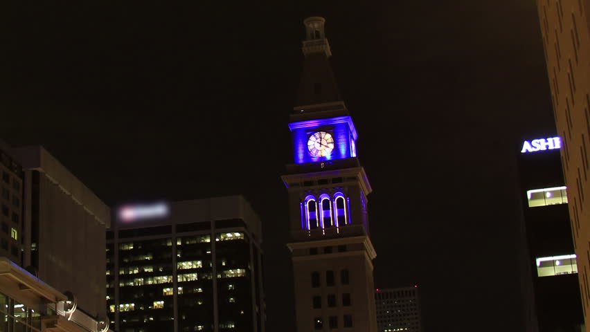This is a time lapse shot of downtown Denver's 16 st mall. Right in the heart of downtown, it is teeming with night life on Friday night.