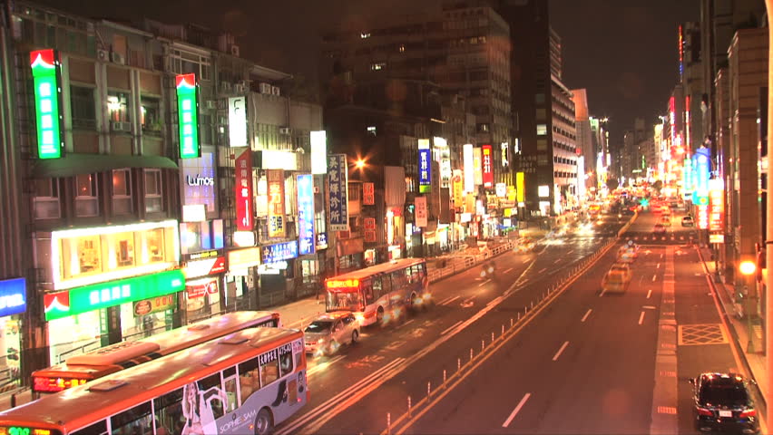 TAIPEI, TAIWAN - CIRCA 2012: Taipei downtown street traffic