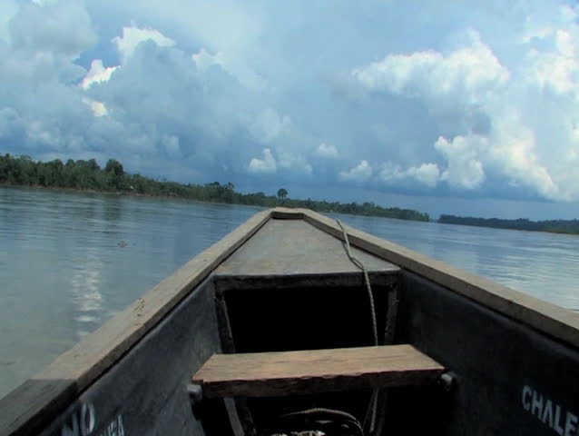 Boating Rio Napo River in the Ecuadorian Amazon