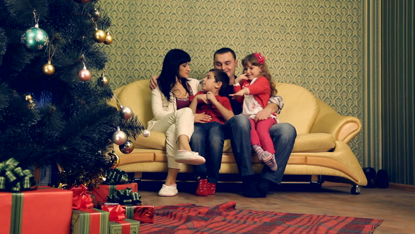 A family celebrating Christmas or New Year.
Winter holidays.