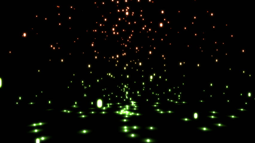 Falling sparkles against black background
