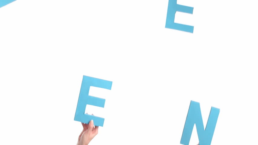 Female hands holding letters THE END