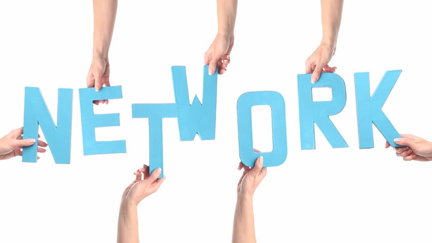 Female hands holding letters NETWORK