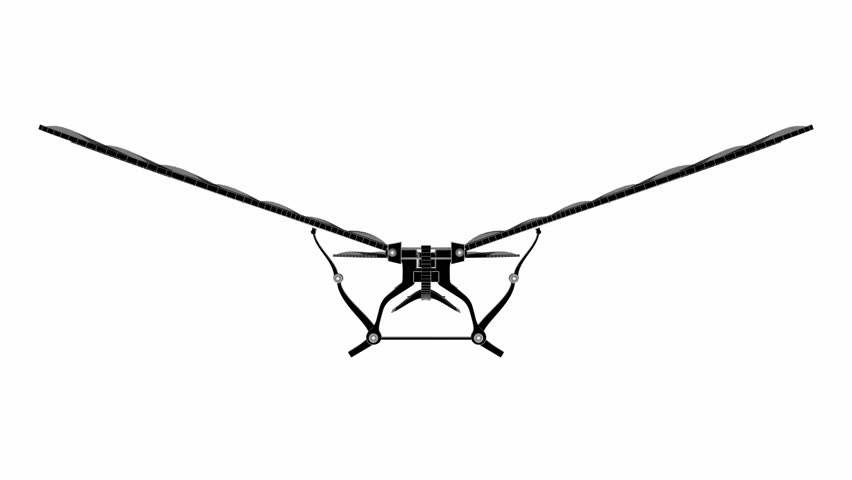 Leonardo Da Vinci Antique Flying Machine Black White Animation 02