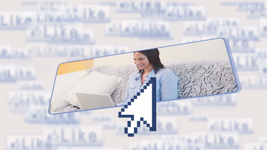 Animation of a woman using social media