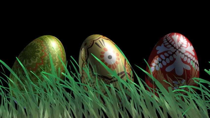 Easter Eggs. Lower Third. Alpha matte included.