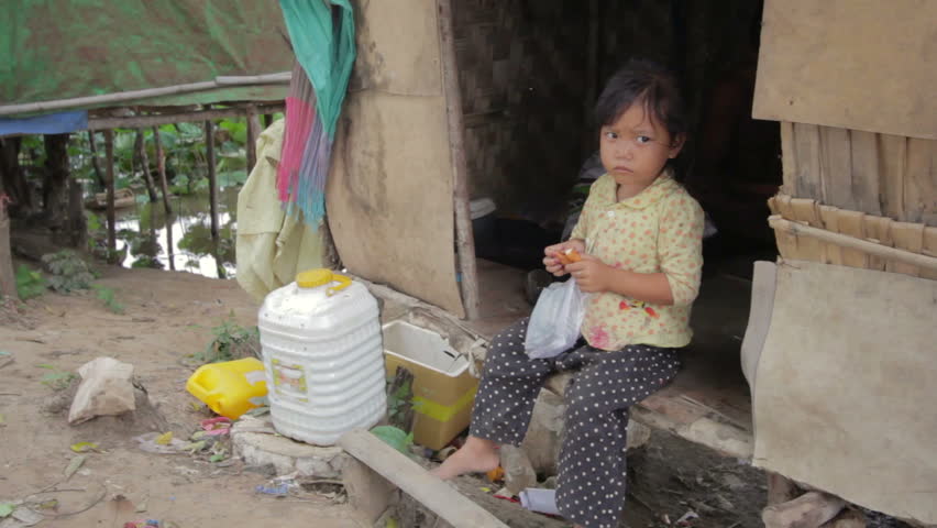 Girl in Cambodian slum