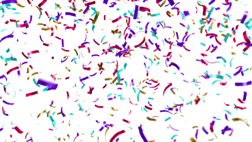Loopable animation of colorful confetti falling
