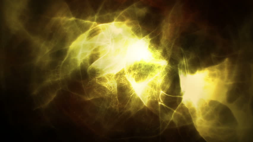 Yellow light changing form against a black background