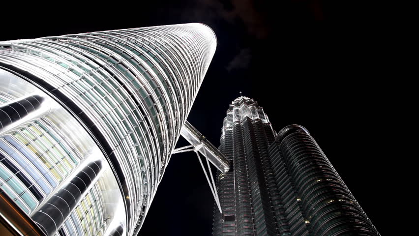 KUALA LUMPUR - OCTOBER 20: Timelapse of Petronas Tower at night on October 20, 2012 in Kuala Lumpur, Malaysia