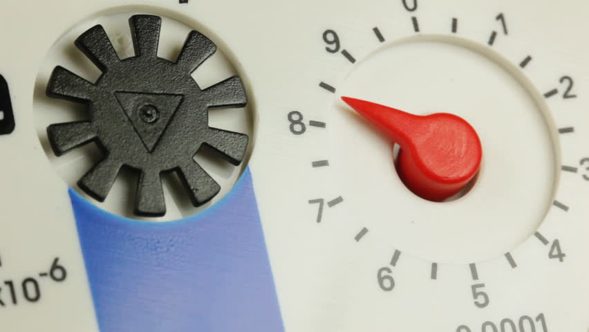 Water meter, close up. The counter  water consumption.
