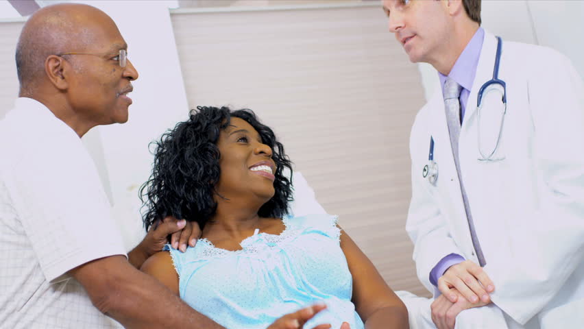 Female African American Patient Hospital Ward