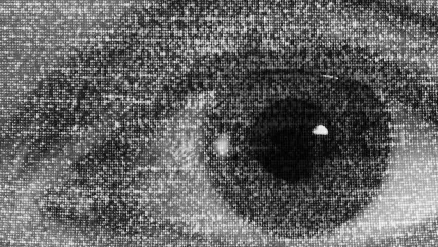 TV Static Eye Watching you Two,  Females Eye Watching you through the static 