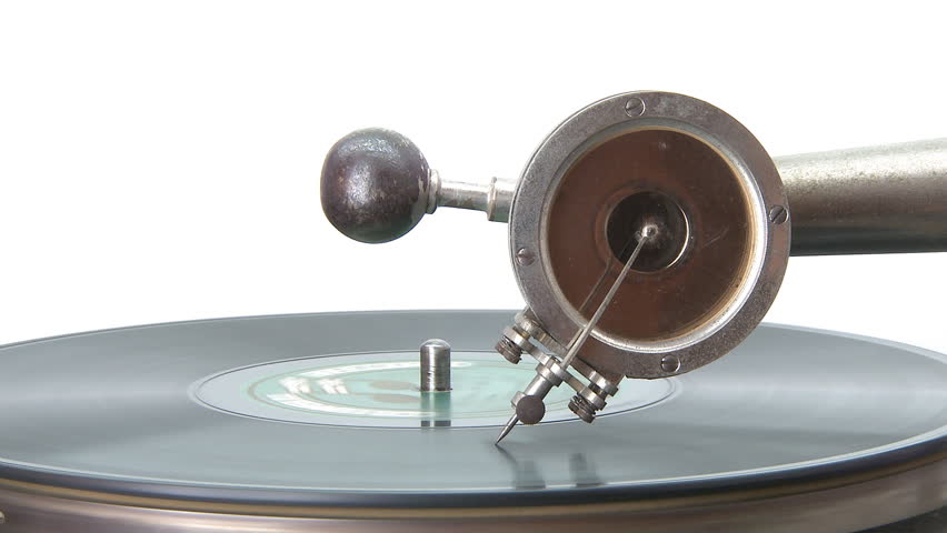 Antique Gramophone playing a disc