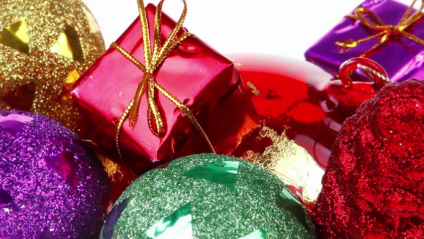 metallic christmas toy isolated over white background