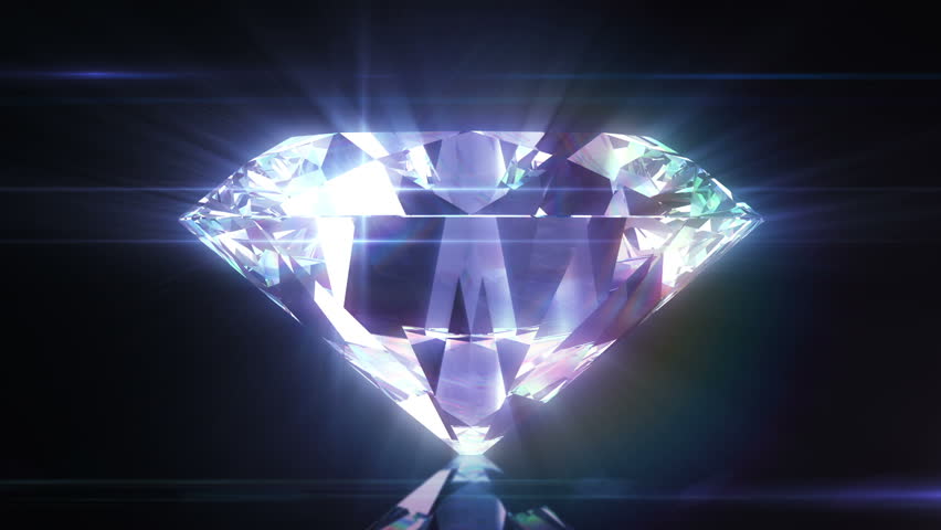 Beautiful Diamond Close-Up with Matte in Looped animation. HD 1080.