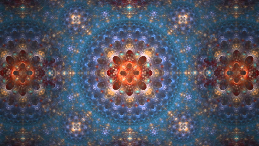 3 decorative kaleidoscope mandala composition seamless loop fractal