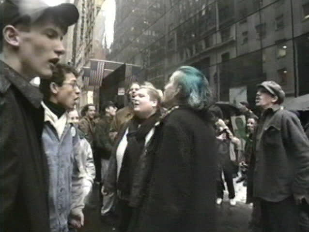 NEW YORK, USA â MARCH 17: Gay protest against Catholic Church during St. Patrick's Day parade, New York, USA March 17, 1995