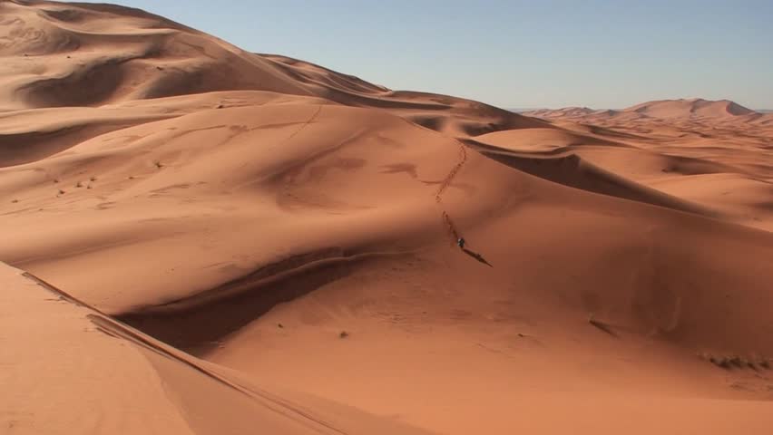 Berber Running Across Sahara Desert
