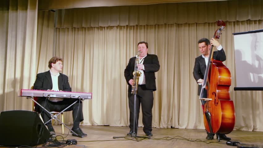 MOSCOW - DECEMBER 12: Musical band play music on stage during PolitProsvet award, December 12, 2011 Moscow, Russia. PolitProsvet is journalistic award, 5 finalists had been chosen from 25 contestants