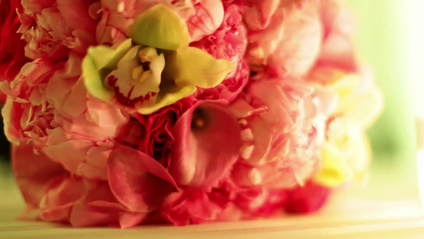 A wedding bouquet with flashing lights