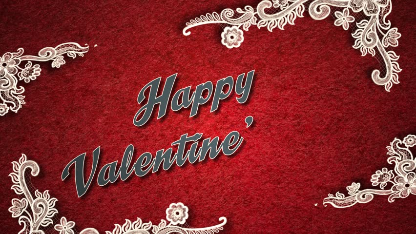 Valentine video using animated embroidery/doilies with a romantic message.