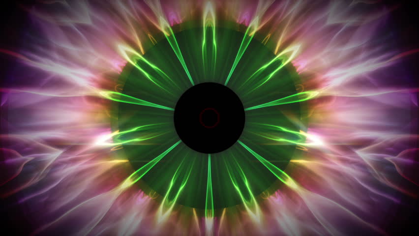 Eeris - Colorful Kaleidoscopic Video Background Loop /// An animation that is reminiscent of the iris of an eye. Interesting circular motion and psychedelic colors.