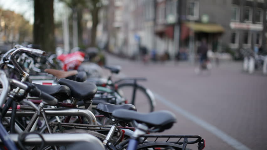 Amsterdam street with bicycles