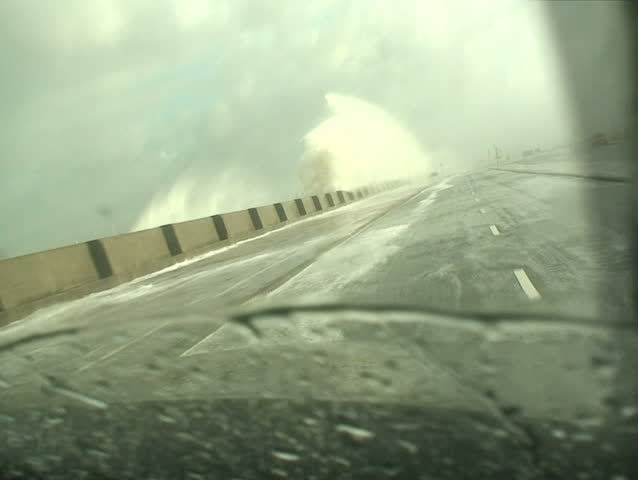 Driving through a huge storm. 16-9 anamorphic widescreen 1080i