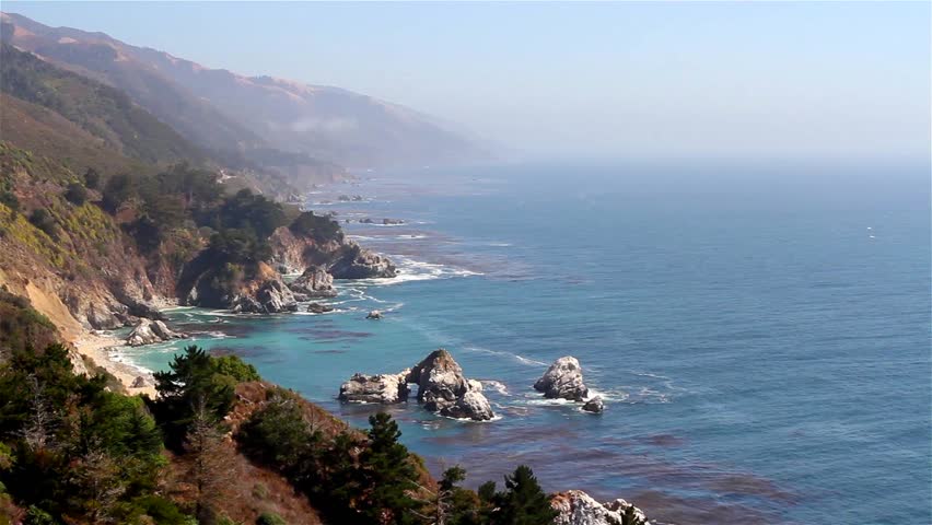 Beautiful Pacific Ocean coastline, Big Sur area, California, USA 