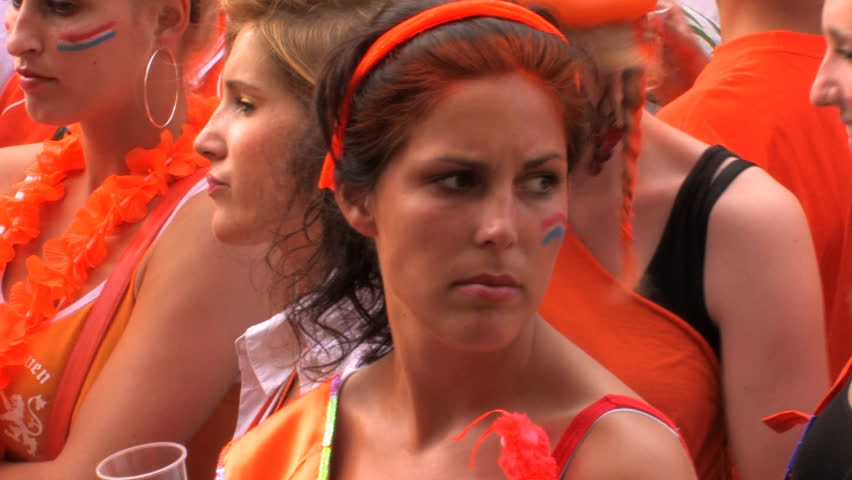 GRONINGEN, HOLLAND - JULY 11: Dutch soccer fans supporting their team during the final of the FIFA World Cup 2010 Netherlands vs. Spain - July 11, 2010 in Groningen, the Netherlands.