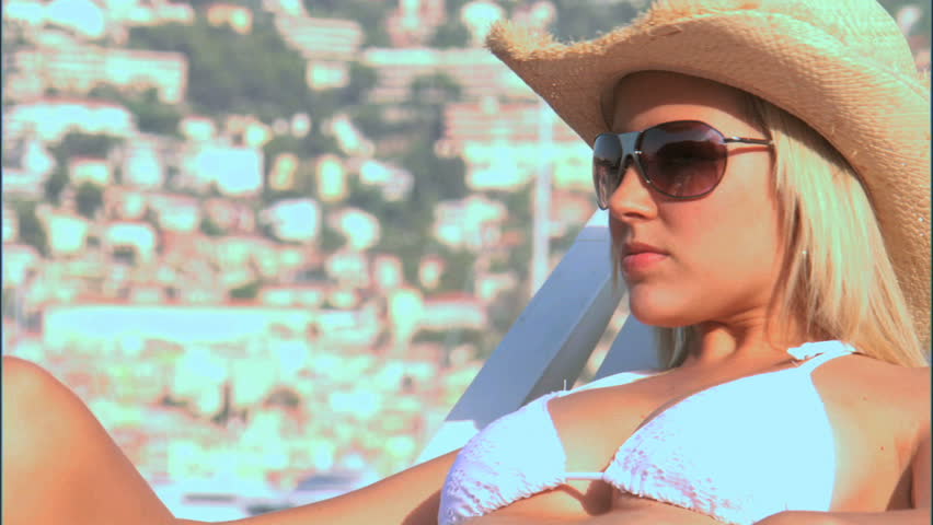 Beautiful blonde girl enjoying the mediterranean lifestyle