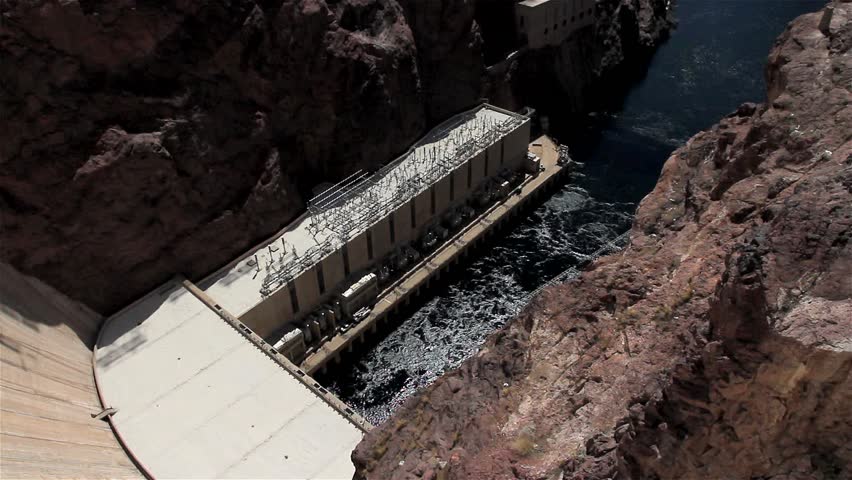 Hoover Dam, once known as Boulder Dam. Hoover Dam is a concrete arch-gravity dam in the Black Canyon of the Colorado River, on the border between the US states of Arizona and Nevada.