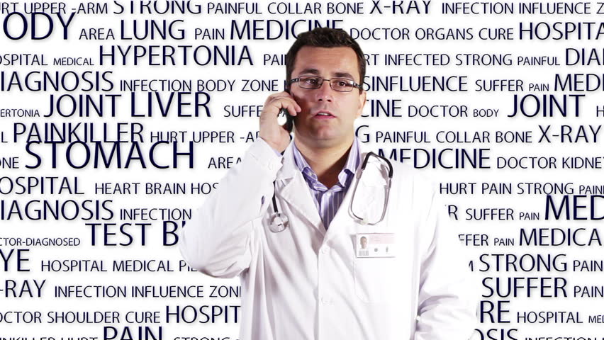 Young Doctor Glasses Phone Medical Background