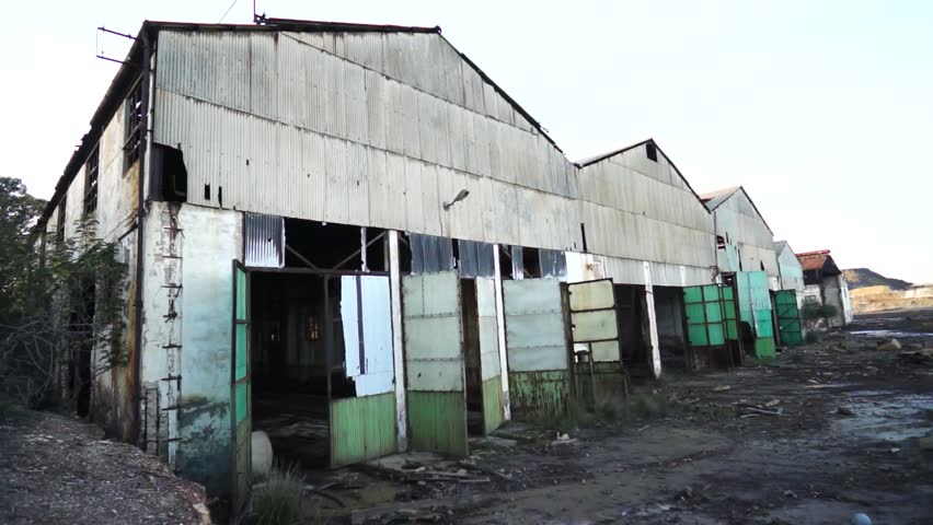 Historical area mining. Abandoned mine workshops in Andalusia, Spain
