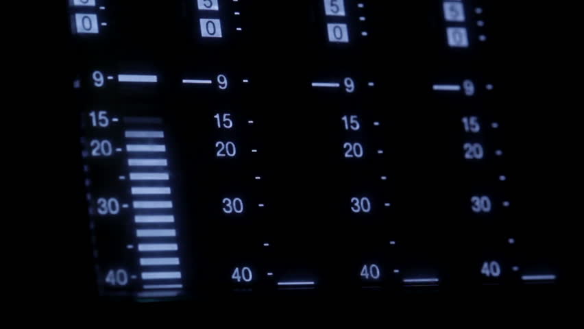 Macro shot of the professional video recorder equalizer.