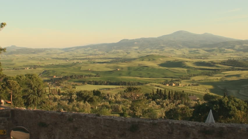 Sunset in the province of Siena in Tuscany, Italy
