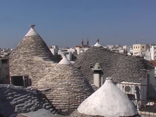 Alberobello is famous for his trulli. A trullo is a traditional Apulian stone dwelling with a conical roof.
