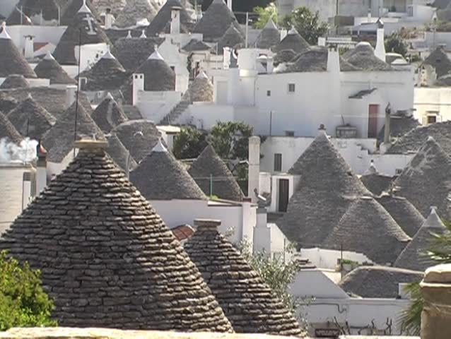 Alberobello is famous for his trulli. A trullo is a traditional Apulian stone dwelling with a conical roof.