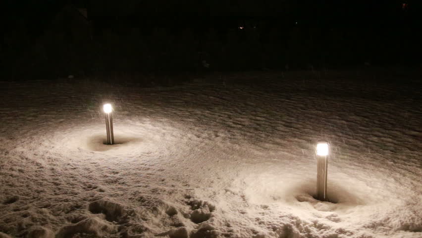torch in falling snow in the night Full HD progressive video  SLR Canon 6d