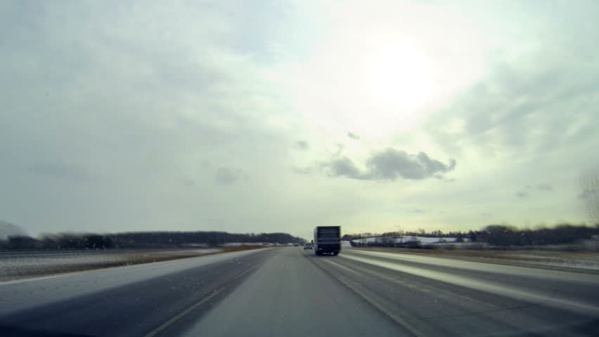 Highway Roadtrip timelapse, Winter road trip, 1080P