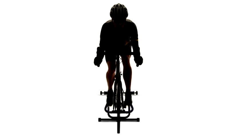Looping footage of cyclist on trainer.