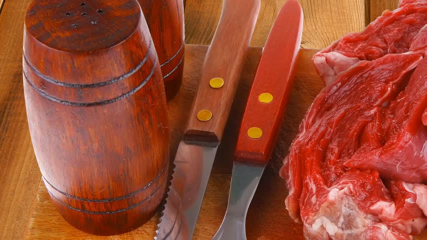 beef fresh raw steak on wood cut board ready to cooking