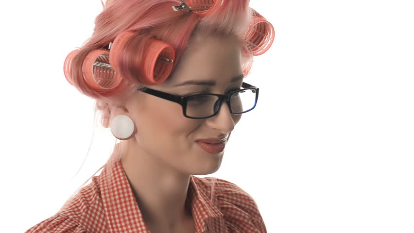 beautiful portrait of pin-up girls with glasses