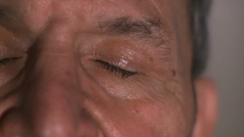 Studio shot of a male face (60's). This series was shot on a Sony Ex-1 with a Letus Extreme and a 50mm Nikon.