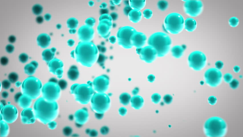 bright blue glass flying spheres loopable background