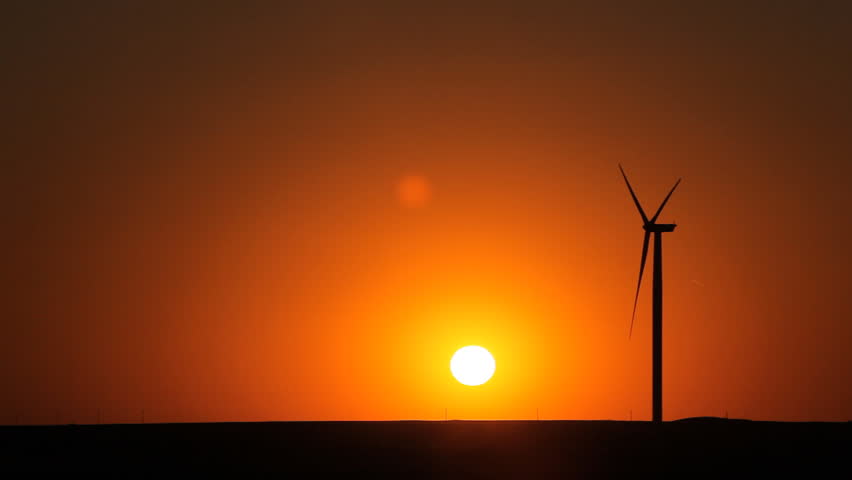 Sunset, Sun Set, Clean and Renewable Energy, Wind Power, Turbine, Windmill