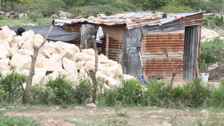 tin shack in Haiti